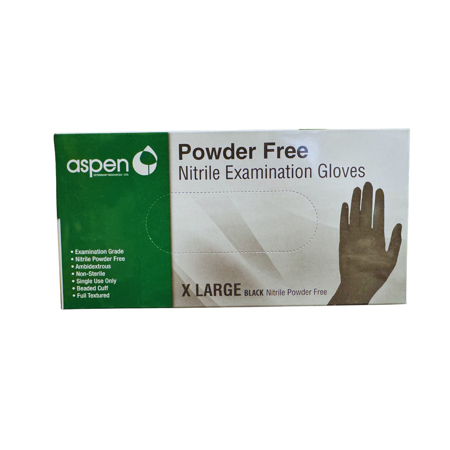 Aspen Black Nitrile Exam Gloves - 100/pkg