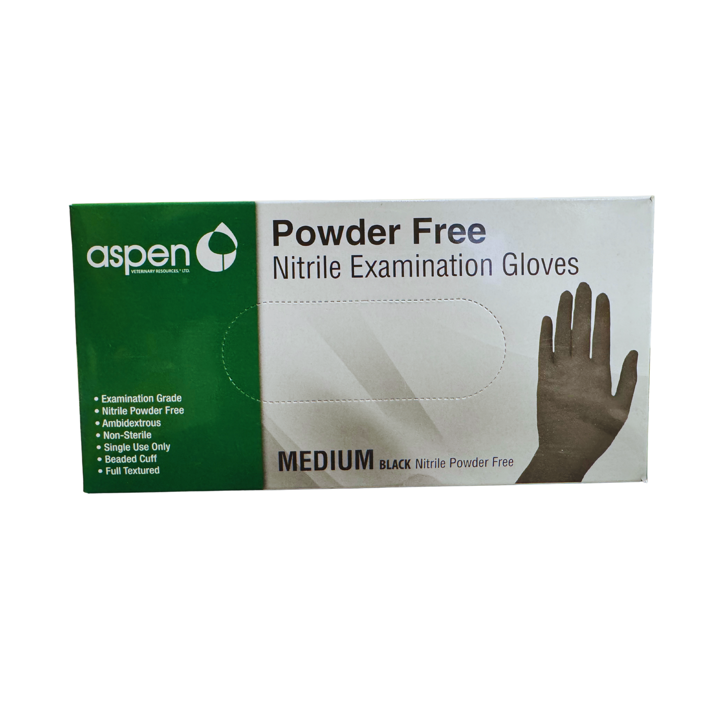 Aspen Black Nitrile Exam Gloves - 100/pkg