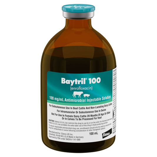 Baytril 100 (Enrofloxacin) Injectable Solution